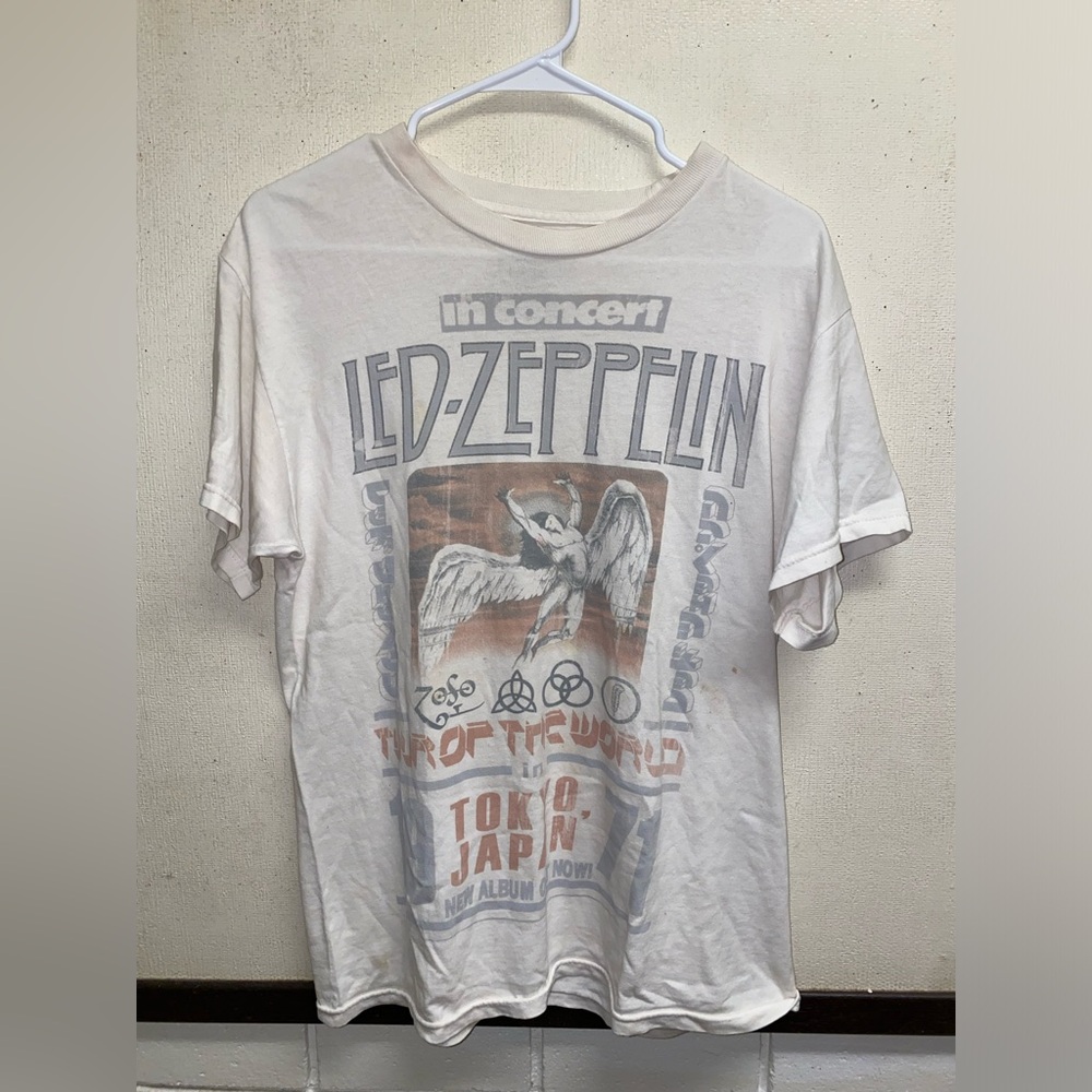 White Led Zeppelin Graphic T-Shirt